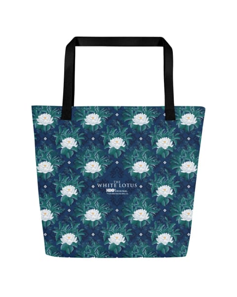 The White Lotus Pattern Tote Bag