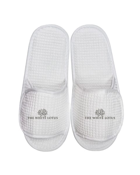 The White Lotus Logo Embroidered Slippers