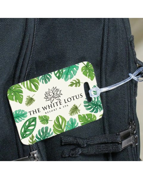 The White Lotus Resort & Spa Double Sided Personalized Luggage Tag