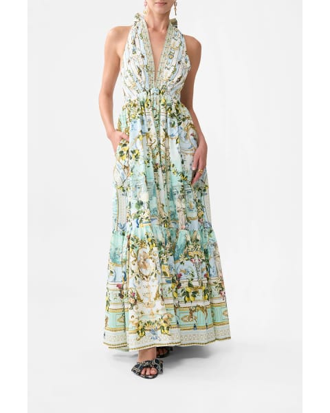 Ruffle Hem Halter Dress — Venus On A Vespa