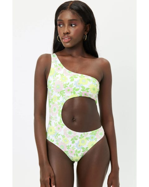 Frankie's Bikinis Cash One Shoulder One Piece Swimsuit - Secret Garden