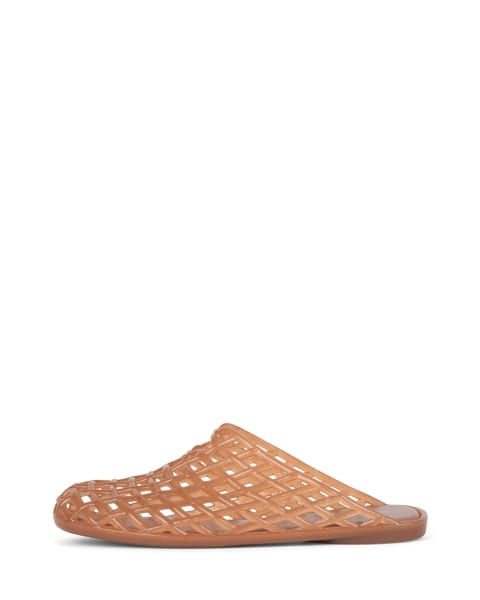 Jeffrey Campbell SEA-GLASS perforated jelly mule – Caramel